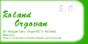 roland orgovan business card